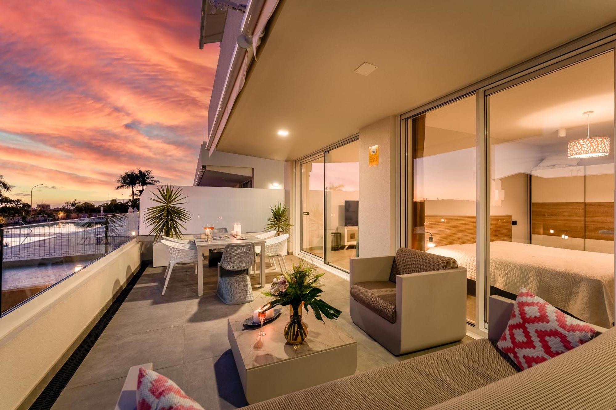 Modern New Apartment Las Terrazas De Costa Adeje. Heated Pool, Big Terrace And Private Parking Eksteriør bilde